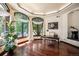 Bright home office with large windows, hardwood floors, and designer touches at 8337 Greenwood Dr, Niwot, CO 80503