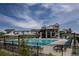 Community pool featuring ample seating, a lifeguard stand, and a multi-story community center at 8107 Arapahoe Peak St, Littleton, CO 80125