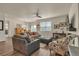 Bright living room featuring hardwood floors, stylish furniture, and a window with natural light at 5741 Echo Park Cir, Castle Rock, CO 80104