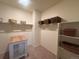 Spacious walk-in closet with shelving, storage boxes, and an island for organization at 5741 Echo Park Cir, Castle Rock, CO 80104