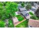 This is an aerial view of the home with a large backyard and outdoor fire pit at 15918 E Flora Pl, Aurora, CO 80013