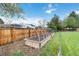 A thriving backyard vegetable garden with raised beds at 6288 S Harlan Way, Littleton, CO 80123