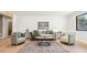 Light-filled living room featuring hardwood floors and stylish seating at 725 S Harrison St, Denver, CO 80209