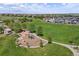 Aerial view of the community playground area featuring a soccer field and playground equipment at 2027 Vallejo Loop, Broomfield, CO 80023