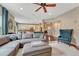 Spacious living room with an open floor plan, seamless connection to the kitchen, and a comfortable seating area at 5625 S Buchanan St, Aurora, CO 80016