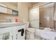 Bathroom with vanity, sink, toilet, and shower at 1112 Elysian Field Dr # E, Lafayette, CO 80026