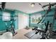 Home gym featuring multiple workout stations, exercise mats, and windows at 19052 E Briarwood Dr, Centennial, CO 80016