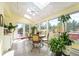 Bright sunroom with skylights, a ceiling fan, and large windows overlooking the landscaped outdoors at 19052 E Briarwood Dr, Centennial, CO 80016
