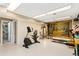 Basement workout area with treadmill, elliptical, and mounted nature scene at 9598 Lowell Blvd, Westminster, CO 80031