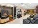 Spacious basement with wood burning stove, entertainment center and workout area at 9598 Lowell Blvd, Westminster, CO 80031