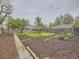 Lush backyard showcasing a garden and verdant lawn, framed by a weathered wooden fence at 5703 Ammons St, Arvada, CO 80002