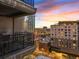 Stunning city views from private balcony at sunset at 1827 N Grant St # 1000, Denver, CO 80203