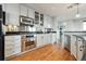 Stylish kitchen with granite countertops and hardwood floors at 1827 N Grant St # 1000, Denver, CO 80203