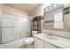 Bathroom features a bathtub with shower and a sink with cabinets at 12113 Melody Dr # 304, Denver, CO 80234