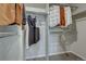Organized closet space with clothing racks and ample storage for wardrobe at 1163 Highview Dr, Erie, CO 80516