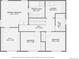 Second floor plan highlighting the bedrooms, bathrooms, walk-in closet and laundry area at 5090 Miriam Ln, Parker, CO 80134