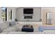 Cozy living room with a modern fireplace, tv and comfortable seating at 2905 Regis Dr, Boulder, CO 80305