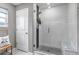 Modern bathroom shower with glass door and tiled walls at 3778 Happyheart Way, Castle Rock, CO 80109