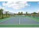 Outdoor pickleball court with green and blue surface, surrounded by a black chainlink fence at 12854 Clearview St, Firestone, CO 80504