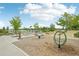 A delightful playground boasts slides, a seesaw, picnic tables, and play structures for enjoyment at 12854 Clearview St, Firestone, CO 80504