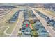 An aerial view showing a neighborhood with proximity to parks and walking paths at 6401 Leilani Ln, Castle Rock, CO 80108