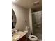 Clean bathroom with shower, toilet and sink at 2227 Canyon Blvd # 312A, Boulder, CO 80302