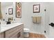 Bathroom features a vanity with modern hardware, and a spacious shower at 2115 Hummingbird Way # 105, Georgetown, CO 80444