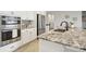 The kitchen features stainless steel appliances, granite countertops, and modern faucet at 617 Iris St, Brighton, CO 80601