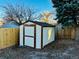 A shed located in the backyard providing outdoor storage at 4558 S Laredo St, Aurora, CO 80015