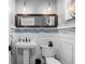 Chic powder room featuring elegant fixtures and wainscoting at 12092 S Great Plain Ct, Parker, CO 80134