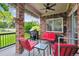 Cozy back deck area with seating and a grill at 3413 Boxelder Dr, Longmont, CO 80503