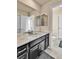 Bathroom featuring double sink vanity and toilet, bathed in natural light at 10052 Isle St, Parker, CO 80134