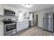Modern kitchen with stainless steel appliances and white shaker cabinets at 1765 Ingalls St, Lakewood, CO 80214