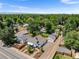 Property's aerial view showing house and neighborhood at 1111 E Dartmouth Ave, Englewood, CO 80113