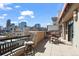 Urban balcony with city skyline views and seating at 2245 Blake St # L M N, Denver, CO 80205