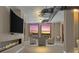 Living room with fireplace, city views, and comfortable seating at 2245 Blake St # L M N, Denver, CO 80205