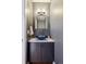 Stylish powder room with a unique vessel sink and modern fixtures at 2723 Grove St, Denver, CO 80211