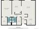 A detailed floor plan showcasing the layout with the primary bedroom, kitchen, living room and bath at 6930 E Girard Ave # 304, Denver, CO 80224