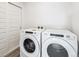 Functional laundry room features side-by-side washer and dryer units with closet doors for storage at 487 Interlocken Blvd # 410, Broomfield, CO 80021