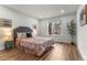 Bright bedroom with hardwood floors, neutral walls and stylish decor at 4043 E Geddes Cir, Centennial, CO 80122