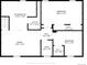 Detailed floor plan of a basement showcasing the layout of the rooms, kitchenette, utility, and walk-in closet at 11976 E Arizona Dr, Aurora, CO 80012