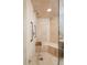 Walk-in shower with grab bars and a built-in bench, providing a comfortable and safe bathing experience at 1143 Auraria Pkwy # 203, Denver, CO 80204