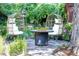 Secluded backyard patio with cozy seating around a modern fire pit at 1661 Oneida St, Denver, CO 80220