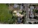 An overhead perspective featuring houses, trees, and park with nearby houses showcasing surrounding neighborhood amenities at 1115 W Quincy Ave, Englewood, CO 80110