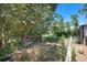 Backyard features chain link fence and a gate that provides privacy and access at 1115 W Quincy Ave, Englewood, CO 80110