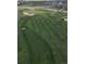 Aerial view of a lush green golf course with sand traps and manicured fairways, perfect for recreation at 16218 E 111Th Pl, Commerce City, CO 80022