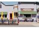 Charming street view of The Huckleberry restaurant with outdoor seating at 973 Treece St, Louisville, CO 80027