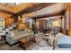 Comfortable living room with rustic wood accents, a cozy fireplace, and plenty of seating for gatherings at 91 Slalom Dr, Breckenridge, CO 80424
