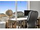 Home office featuring large window, modern desk and chair with beautiful exterior view at 7218 Animas Ave, Frederick, CO 80530