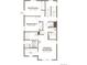Detailed floor plan of a home's upper floor, with bedrooms, bathrooms, and laundry at 1263 Rhett Dr, Erie, CO 80026